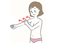 右腕のセルフリンパドレナージ(それぞれ5～10回)