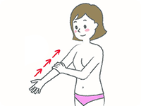 右腕のセルフリンパドレナージ(それぞれ5～10回)