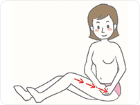 むくむ可能性がある、むくんでいる側の脚のドレナージを行う