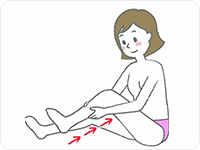 むくむ可能性がある、むくんでいる側の脚のドレナージを行う